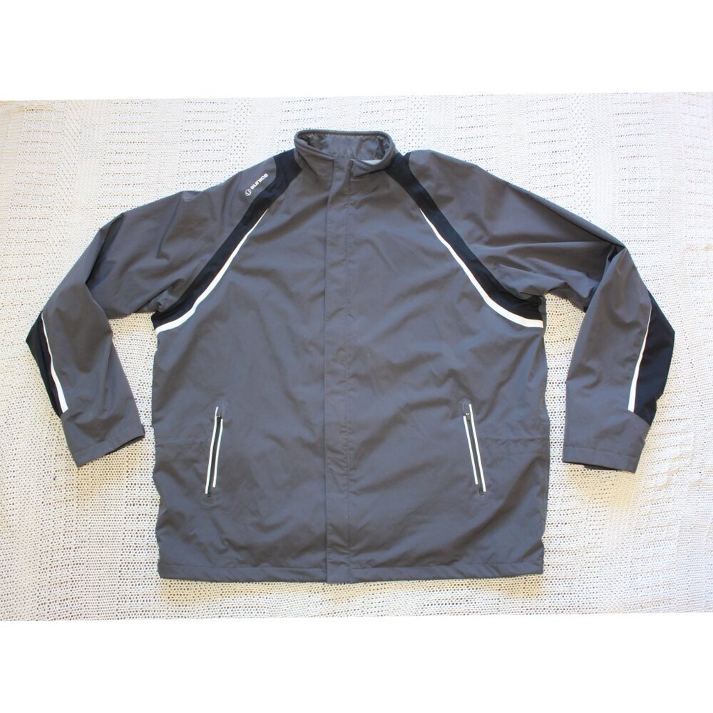 Sunice Typhoon Zephal Men's Gray Waterproof Zip Up Jacket Size XXL Reflective